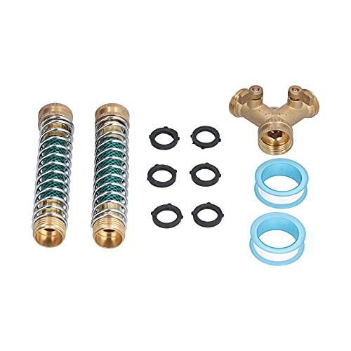 Y Verteiler Gartenschlauch Messing 2 Heavy Duty Wasserschlauch Verbinder 1/2 Zoll - Antikorrosiv, Doppelkupplung mit Schlauchschutz, Leckfrei für Gartenbewässerung Y Verteiler Gartenschlauch Messing 2 Heavy Duty Wasserschlauch Verbinder 1/2 Zoll - Antikorrosiv, Doppelkupplung mit Schlauchschutz, Leckfrei für Gartenbewässerung von NUMNBE