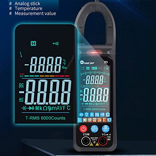 Zangenmultimeter mit Taschenlampe Tragbar Echtzeit Temperaturmessung Mehrfachfunktionen Automatische Abschaltung für Elektriker und Heimwerker Zangenmultimeter mit Taschenlampe Tragbar Echtzeit Temperaturmessung Mehrfachfunktionen Automatische Abschaltung für Elektriker und Heimwerker von NUMNBE