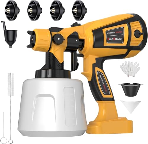 Farbspritzpistole, 850 W HVLP Farbspritzpistole mit 4 Düsen & 3 Mustern, Behälter mit 1400 ml, für Möbel, Wände, Türen, Zäune, Basteln Farbspritzpistole, 850 W HVLP Farbspritzpistole mit 4 Düsen & 3 Mustern, Behälter mit 1400 ml, für Möbel, Wände, Türen, Zäune, Basteln von NUMNER
