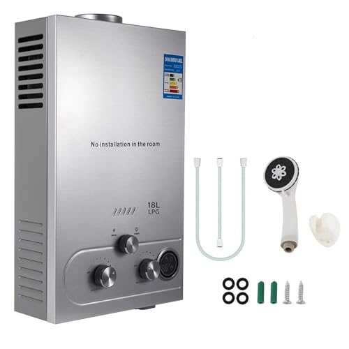 Gas-Durchlauferhitzer, sofortiger Gas, 6LPM, 12 kW, LPG, Winter- und Sommermodus ohne Tank aus Edelstahl, CE-zertifiziert, tragbar, für Haus, Outdoor, Camping Gas-Durchlauferhitzer, sofortiger Gas, 6LPM, 12 kW, LPG, Winter- und Sommermodus ohne Tank aus Edelstahl, CE-zertifiziert, tragbar, für Haus, Outdoor, Camping von NUMNER