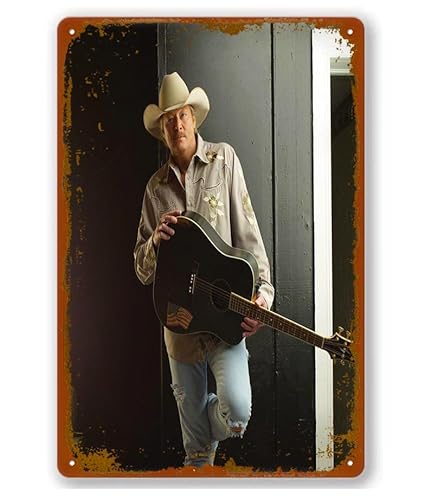 Country Music Alan Jackson Poster Vintage Metall Aluminium Schild Blechschild Home Decor Garage Man Cave Wandkunst 30,5 x 20,3 cm von NUNETH