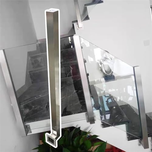 Glas Geländerpfosten Edelstahltreppen-Glasgeländerpfosten-Seitenmontage, Glasbalustraden-Zaunpfosten-Set für Den Innen- und Außenbereich für Treppen/Flure/Balkon/Terrasse ( Color : Left End Post , Siz von NUNETH