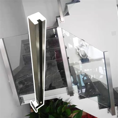 Glas Geländerpfosten Edelstahltreppen-Glasgeländerpfosten-Seitenmontage, Glasbalustraden-Zaunpfosten-Set für Den Innen- und Außenbereich für Treppen/Flure/Balkon/Terrasse ( Color : Right End Post , Si von NUNETH