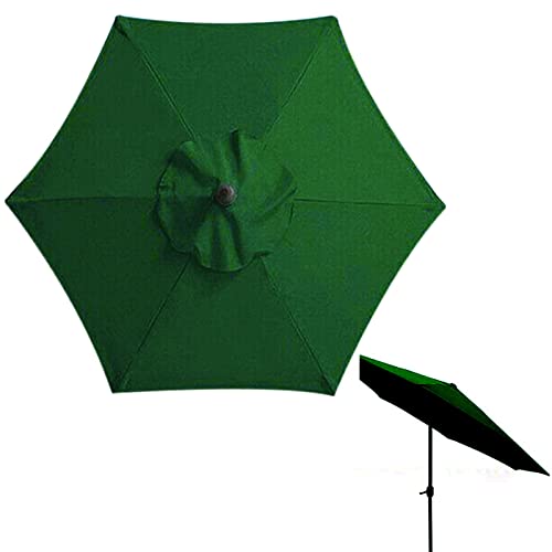 3m Sonnenschirm Ersatzbezug 6/8 Streben Ersatz-Sonnenschirm Überdachung Ersatzabdeckung Mit 6/8 Rippen Outdoor-Regenschirm Sonnenschutz, Bespannungsfarbe: Grün ( Color : Green , Size : A2.7m(6Bones) ) von NUNOMO