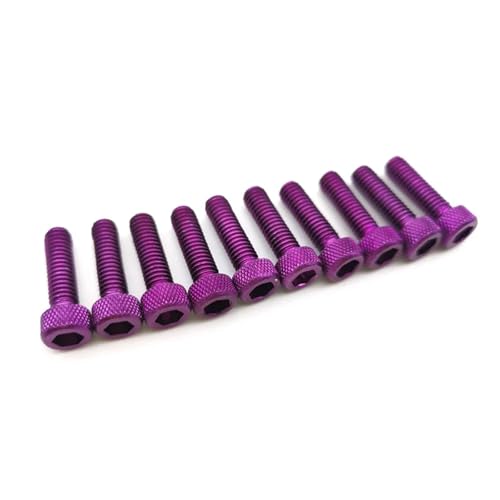 10 STÜCKE Motorradschraube Bunte Aufkleber M6 Schrauben Moto Teile Universal Motorradschraube 6 MM Dekoratives Rollerzubehör Rot Blau(PURPLE) von NUNQTYKJT