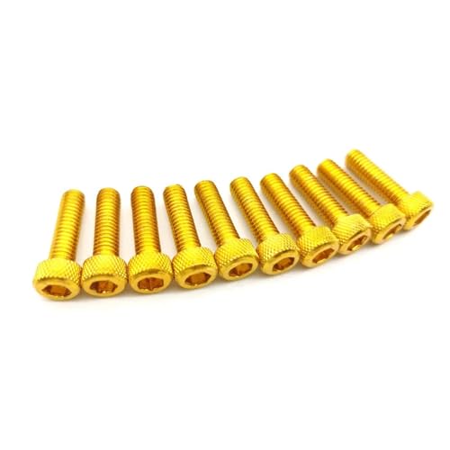 10 STÜCKE Motorradschraube Bunte Aufkleber M6 Schrauben Moto Teile Universal Motorradschraube 6 MM Dekoratives Rollerzubehör Rot Blau(Yellow) von NUNQTYKJT
