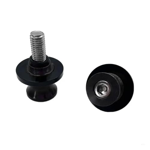 Schwingenspulen, Hinterradständerschrauben, Schieber, 6 mm, 8 mm, 10 mm, dekorative Schieberständerschraube for Motorrad, universell(R6FA3TT307346-BK-6) von NUNQTYKJT