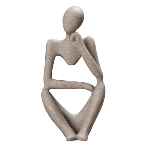 NUOBESTY Denkerstatue Aus Sandstein, Moderne Abstrakte Skulptur FüR BüRo, Wohnzimmer, BüCherregal, Tisch, KüNstlerische Dekoration von NUOBESTY