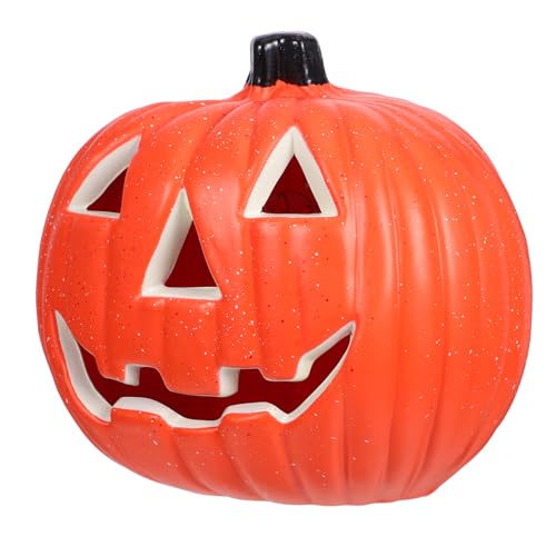 NUOBESTY 1 PC Halloween Kürbis Laterne LED Licht Jack O Laterne Dekoration Orange Kürbis Für Halloween 7 87 Zoll von NUOBESTY