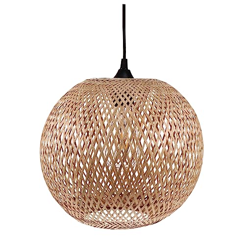 NUOBESTY 1 Satz Bamboo Woven Pendant Light Dekorative Deckenleuchte Natürlichem Material mit für Wohnzimmer Esszimmer und Cafés von NUOBESTY