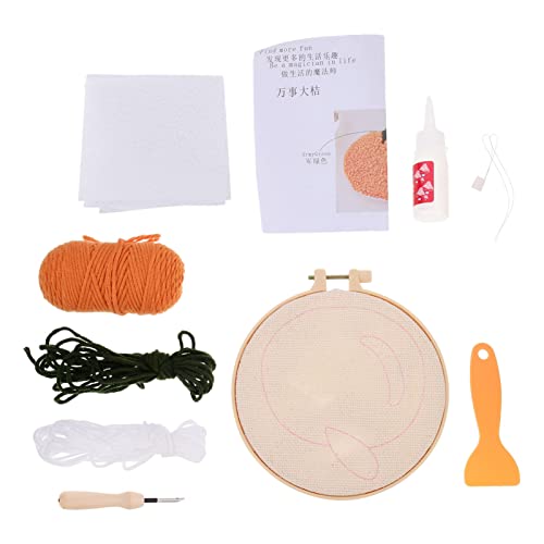 NUOBESTY 1 Satz DIY Punch Needle für Untersetzer Komplettes Materialkit für Kreative Stickerei für Anfänger und DIY Enthusiasten von NUOBESTY