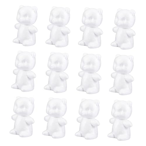 NUOBESTY 1 Satz Modell Styropor Bastelsachen Bärenformmodellierung Bär Schimmel Bärendekoration Für Hochzeitsfeiern Bärenmodellierung Modell in Bärenform Weiß 12 Stück von NUOBESTY