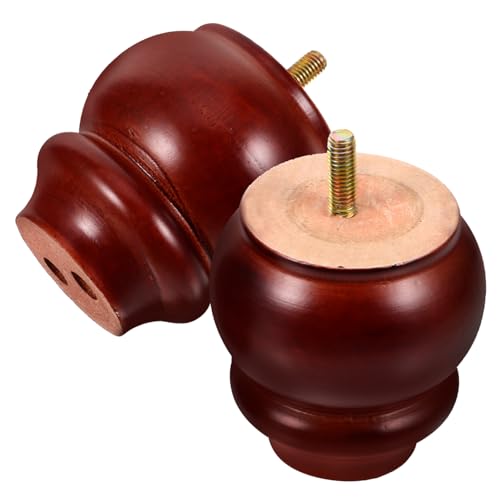 NUOBESTY 1 Satz Möbelbeine Klein Nivellierfüße Für Möbel Brötchenfüße Für Möbel Stuhl Bordbodenschützer Couch Bein Fuß Stuhlbein Möbelfüße Holzbeine Massivholz Brown 2 Stück von NUOBESTY
