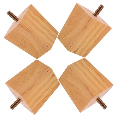NUOBESTY 1 Satz Möbelfüße Holz Quadratische Möbelbeine Unterstützung Weiß Kaffee Kommode Tischbein Couchbeine Aus Holz Stuhlbeine Austauschen Couch Füße Stützfüße 4 Stück von NUOBESTY