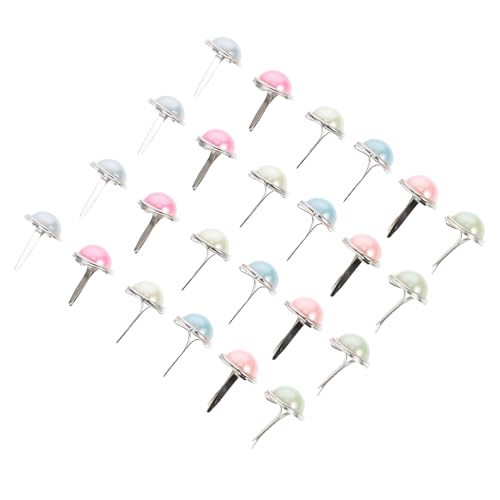 NUOBESTY 1 Satz Perlen Reißzwecken D Ring Clip Mini Wäscheklammern Hoop Cinch Clip Mini Binder Verschluss Süße Reißzwecken Mikro Brads Für Scrapbooking Kabinenkette 50 Stück von NUOBESTY