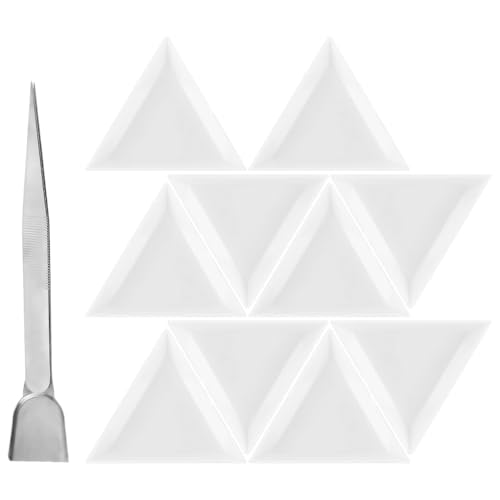 NUOBESTY 11-Teiliges Set Perlensortiertablett Und Edelstahl-Pinzette Mit Schaufel FüR Strasssteine, Perlen Und Schmuckherstellung, Dreieckige Perlenschale FüR Bastelarbeiten Und Organisation NUOBESTY 11-Teiliges Set Perlensortiertablett Und Edelstahl-Pinzette Mit Schaufel FüR Strasssteine, Perlen Und Schmuckherstellung, Dreieckige Perlenschale FüR Bastelarbeiten Und Organisation von NUOBESTY