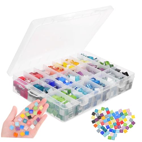NUOBESTY 1 Schachtel Farben Glas Mosaiksteine im Sortierbox Glasfliesen für DIY Bastelprojekte Untersetzer Blumenübertöpfe Deko Lichtecht Vielseitig Verwendbar für Erwachsene NUOBESTY 1 Schachtel Farben Glas Mosaiksteine im Sortierbox Glasfliesen für DIY Bastelprojekte Untersetzer Blumenübertöpfe Deko Lichtecht Vielseitig Verwendbar für Erwachsene von NUOBESTY