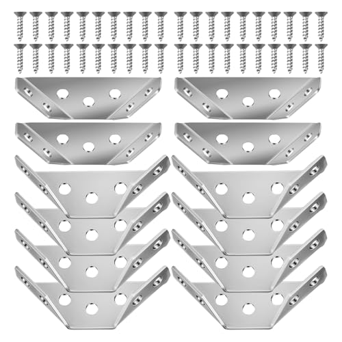 NUOBESTY 1 Set Edelstahl-Eckwinkel: Holzrahmen, universelle Metallbeschläge, Eckstreben mit Schrauben, Holzmöbelverbinder NUOBESTY 1 Set Edelstahl-Eckwinkel: Holzrahmen, universelle Metallbeschläge, Eckstreben mit Schrauben, Holzmöbelverbinder von NUOBESTY