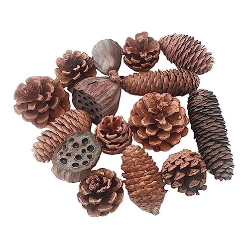 NUOBESTY 1 Set Weihnachts Tannenzapfen Dekoration Christbaumkugeln Künstliche Baumzapfen Streu Weihnachtsbaum Weihnachtsbeleuchtung Tannenbaum Künstliche Lichterkette von NUOBESTY