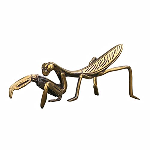 NUOBESTY 1 x Messing Insekten-Dekoration kreative Mantis Dekoration Messing Mantis Handwerk Kupfer Mantis Ornament Antik Spielen Kupferwaren von NUOBESTY