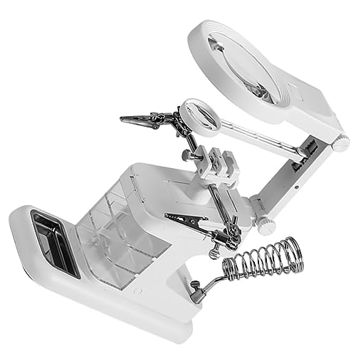 NUOBESTY Led-lötstation Mit Lupenstation Tischlötstation Vergrößerungslinse -fach Vergrößerungslinse Leds Lichtabstand Und Winkel Frei Einstellbar Für Lötarbeiten Und Modellbau von NUOBESTY