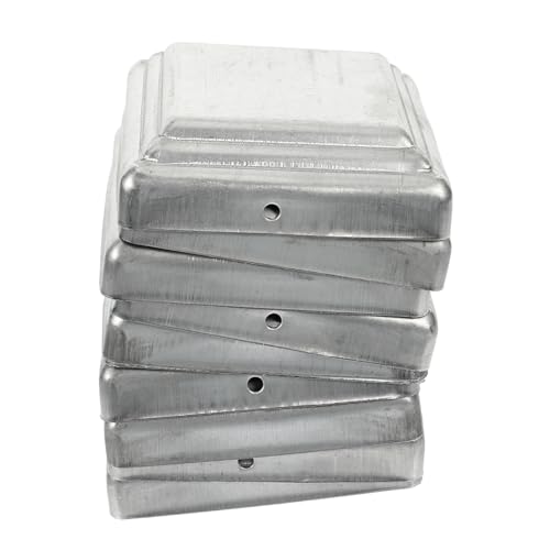 NUOBESTY 10 Stück Balusterkappe Pfostenkappen 4x4 Zaun Topper Aluminium im Freien Geländerpfostenkappen Säulenkappe Dekorative Postkappen Pfostenabdeckkappe Deckpfostenkappen Stahl Silber von NUOBESTY