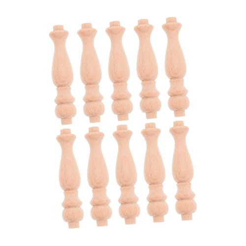 NUOBESTY 10 Stück Holzspindeln für Bastelarbeiten Spindeln für Innentreppen Khaki NUOBESTY 10 Stück Holzspindeln für Bastelarbeiten Spindeln für Innentreppen Khaki von NUOBESTY