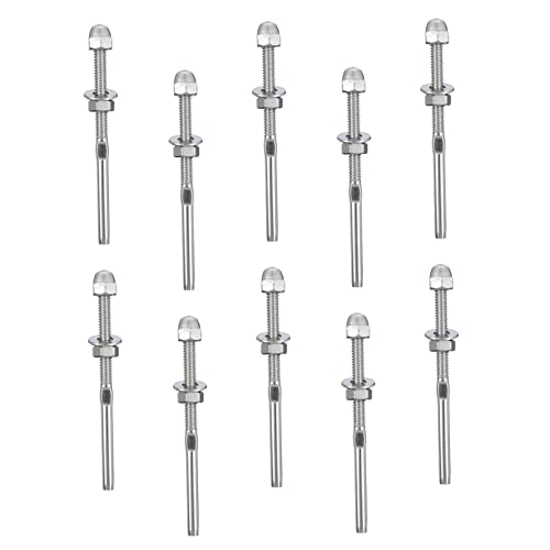 NUOBESTY 10 Stück Kabelgeländer Tensioner Teiliges Kabelverbindungssystem mit Hochwertigen Drahtseil Endstücken für Sichere und Langlebige Geländerinstallationen NUOBESTY 10 Stück Kabelgeländer Tensioner Teiliges Kabelverbindungssystem mit Hochwertigen Drahtseil Endstücken für Sichere und Langlebige Geländerinstallationen von NUOBESTY