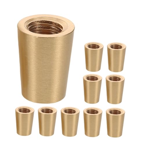NUOBESTY 10 Stück Konische Messingmöbelfüße rutschfeste Schutzpads für Schmuckkästchen Schneidebrett und Dekorative Tabletts Stabile Träger für Holztabletts und Ausstellungsständer von NUOBESTY
