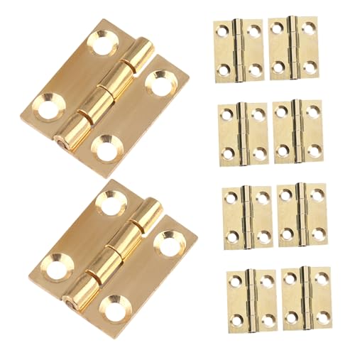 NUOBESTY 10 Stück Messing Scharniere H-förmig Flache Türbänder für Holzboxen Möbelbeschläge Robuste Scharniere für Schmuckkasten Schranktüren Vielseitig Einsetzbar von NUOBESTY