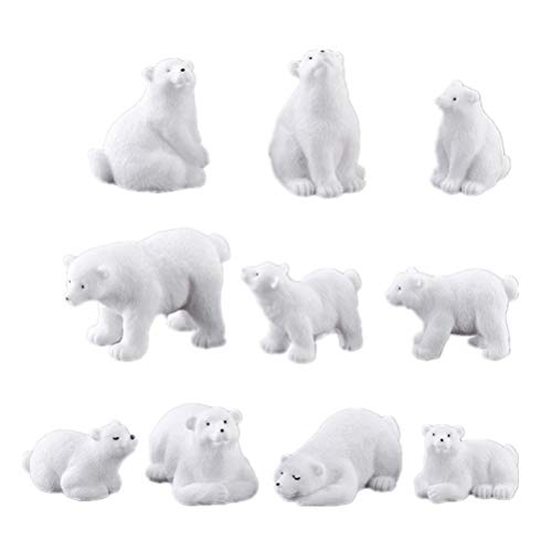 NUOBESTY 10 Stück Miniatur Eisbär Figuren Ornamente Fee Garten Dekorationen Gastgeschenke von NUOBESTY