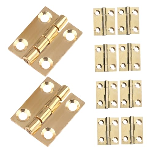 NUOBESTY 10 Stück Retro Messing Flache Scharniere Für Schrankscharnier Möbel Schmuckkästen Holzboxen Runde Eckbeschläge Dekorative Klappscharnier von NUOBESTY