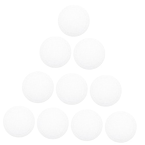 NUOBESTY 10 Stück Runde Kunststoff Mesh Platten Langlebig DIY Bastelmaterial für Handtaschen Kreuzstich Tischsets und Dekorative Projekte Robust und Reißfest für Vielfältige Anwendungen von NUOBESTY