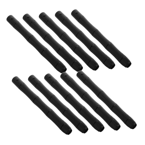 NUOBESTY 10 Stück Tanztruppenfan Fanmaterial Für Partyzubehör Fächergriff Für Festivaldekoration Runder Lüftergriff Zum Handwerk Fangriffe Für Hochzeitsprogramme DIY Bastelset Holz Black von NUOBESTY