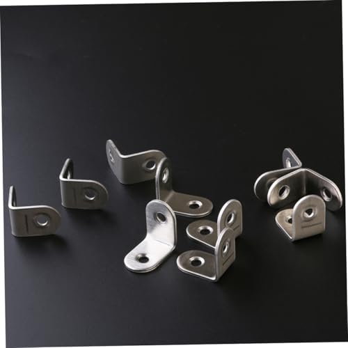 NUOBESTY 10 Stück Teiliges Edelstahl Metallwinkel Winkelverbinder mit Schrauben für Möbelbau und Heimwerkerbereich von NUOBESTY