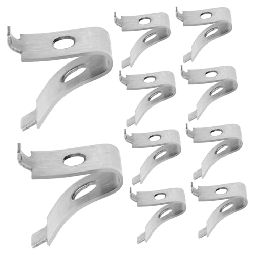 NUOBESTY 10 Stück Teiliges Edelstahl Regalhalter mit Durchbohrten Befestigungslöchern Verschleißfest Stabiler Halter für Glas Holzböden Vielseitig für Schränke Bücherregale und Küchenmöbel von NUOBESTY