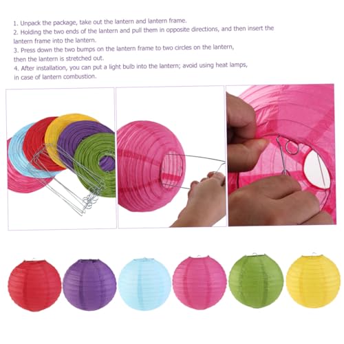 NUOBESTY 10 Stück Teiliges Faltbare Papierlaternen Farbige Runde Lampions aus Robustem Baumwollpapier Leichte Chinesische Dekorationen für Hochzeiten Partys Geburtstage und Wohnambiente von NUOBESTY