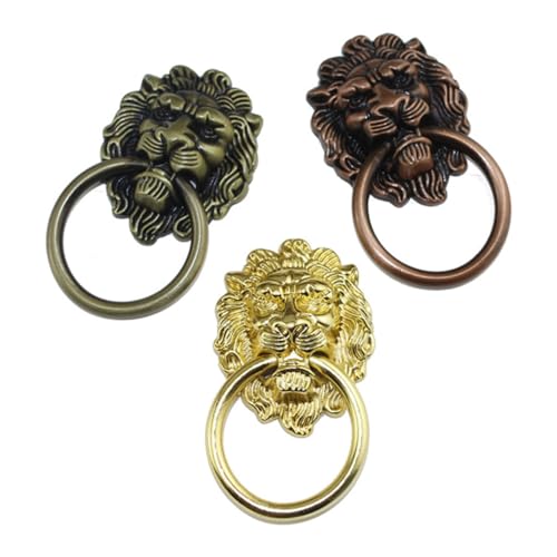 NUOBESTY 10 Stück Teiliges Goldene Schrankknöpfe Löwenkopf aus Robustem Zinklegierung Elegante Schubladengriffe mit Glatter Oberfläche für Küchenschränke Türen Kommoden und Möbel Geeignet von NUOBESTY