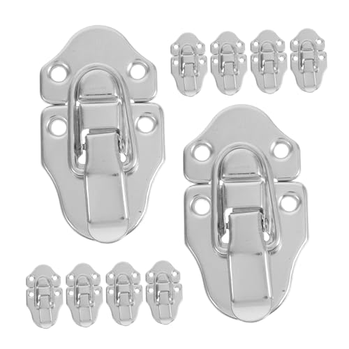 NUOBESTY 10 Stück Teiliges Kistenverschluss mit Feder-schnappverschluss Wetterfestes Sicheres Verschlusssystem für Schmuckkästen Werkzeugkisten und Möbel Einfache Montage Robust und von NUOBESTY