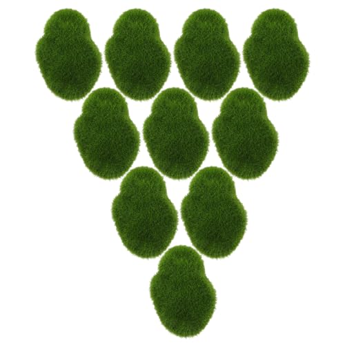NUOBESTY 10 Stück Teiliges Künstliche Moossteine Realistische Dekosteine für Blumentopf füller Bastelmoos Künstliches Moos zur Dekoration von Pflanzen Miniaturlandschaften und von NUOBESTY