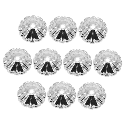 NUOBESTY 10 Stück Teiliges Metall Lampenschirm Lotusblumenform Feuchtigkeitsbeständig Rostfrei Kompakt Diy Zubehör für Tischlampen Silberfarbene Lampenabdeckung von NUOBESTY
