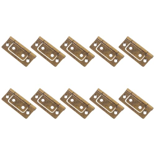 NUOBESTY 10 Stück Teiliges Möbelscharniere aus Dickem Eisen Antik Kupferfarben Platzsparend und Geräuschlos Innenliegend für Schranktüren Inklusive Schrauben für Einfache Montage bei Möbel von NUOBESTY