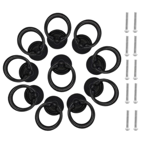 NUOBESTY 10 Stück Teiliges Runde Metall griffschlaufe aus Zinklegierung Langlebig Kratzfest Einfache Montage Vielseitig für Küchenschränke Kleiderschränke und Möbel Dunkles Vintage design von NUOBESTY