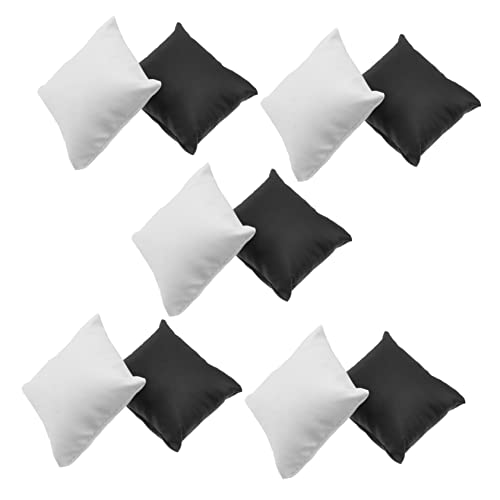 NUOBESTY 10 Stück Teiliges Schmuck Display Kissen aus Weichem Material Kleines Uhren und Armbandkissen in Schwarz und Weiß Kratzfestes Präsentationskissen für Laden Zuhause und von NUOBESTY