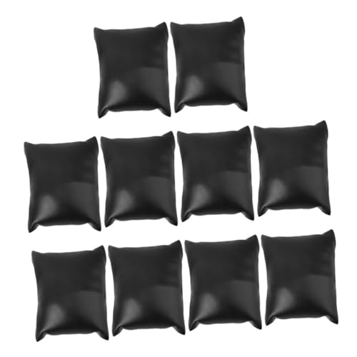 NUOBESTY 10 Stück Teiliges Uhrenkissen Armbandhalter Uhrenbox Kissen Schwarz PU Schmuckkissen Uhrenaufbewahrung Displaykissen für Armbänder und Uhren von NUOBESTY