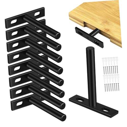 NUOBESTY 10 Stück Unsichtbare Regalhalterungen aus Stabile Eckwinkel für Schwebende Holzregale Robuste Wandhalterungen für Bücherregale und Schwere Belastung Vielseitig Einsetzbar Dunkles von NUOBESTY