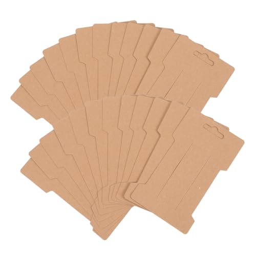 NUOBESTY 100 Stück Haarschmuck Karten aus Robustem Kraftpapier Vielseitige Haarspangenhalter und Haarschleifen Organizer Blanko Displaykarten zum Beschriften für Mädchen und Friseursalons von NUOBESTY