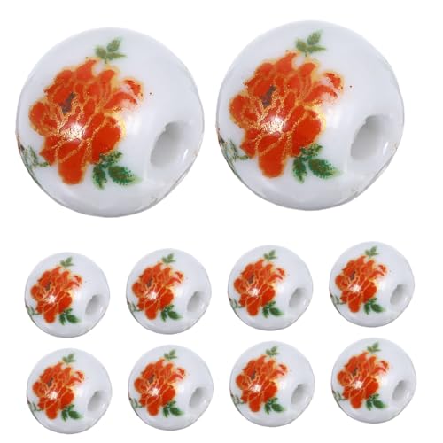 NUOBESTY 100 Stück Keramik Blumenperlen mit Großem Robuste Porzellan Schmuckperlen für DIY Armbänder Halsketten Vielseitige Handgefertigte Bastelperlen mit Blumenmuster NUOBESTY 100 Stück Keramik Blumenperlen mit Großem Robuste Porzellan Schmuckperlen für DIY Armbänder Halsketten Vielseitige Handgefertigte Bastelperlen mit Blumenmuster von NUOBESTY