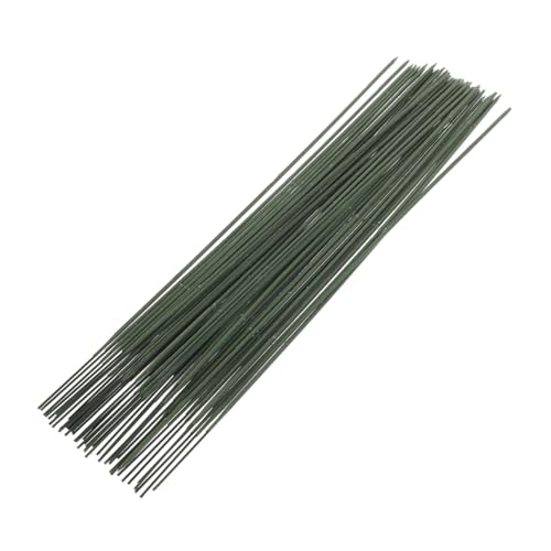 NUOBESTY 100 Stück Künstliche Blumenstiele Grün Floristikdraht Flexibel Langlebig für DIY Blumenarrangements Kränze und Hochzeitsdeko Floristenbedarf von NUOBESTY