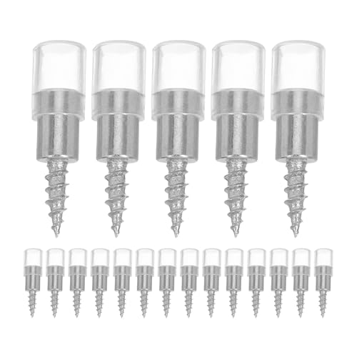 NUOBESTY 100 Stück Regalstifte: Selbstschneidende Regalstifte für Küchenschränke, Bücherregale – Metallstützstifte mit Kunststoffhülse für Möbel, Schränke, Holzregale von NUOBESTY